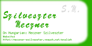 szilveszter meczner business card